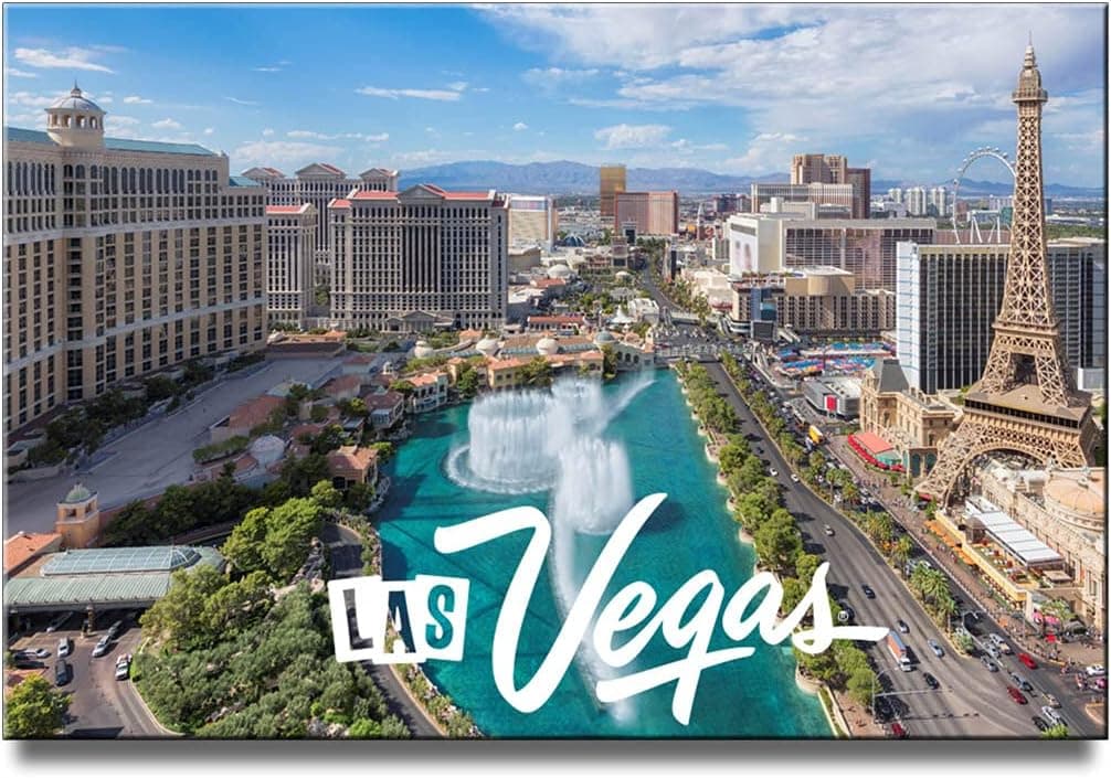 Las Vegas Fridge Magnet Nevada Travel Souvenir Dancing Water Fountain The Strip