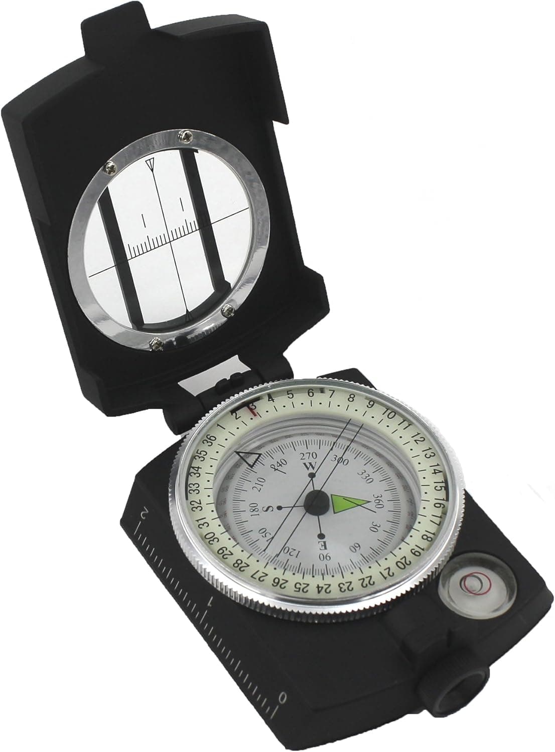 Team Pistol Compass Military Lensatic Sighting Outdoor Camping Hiking High Accuracy Waterproof Noctilucent Fluorescent Compass