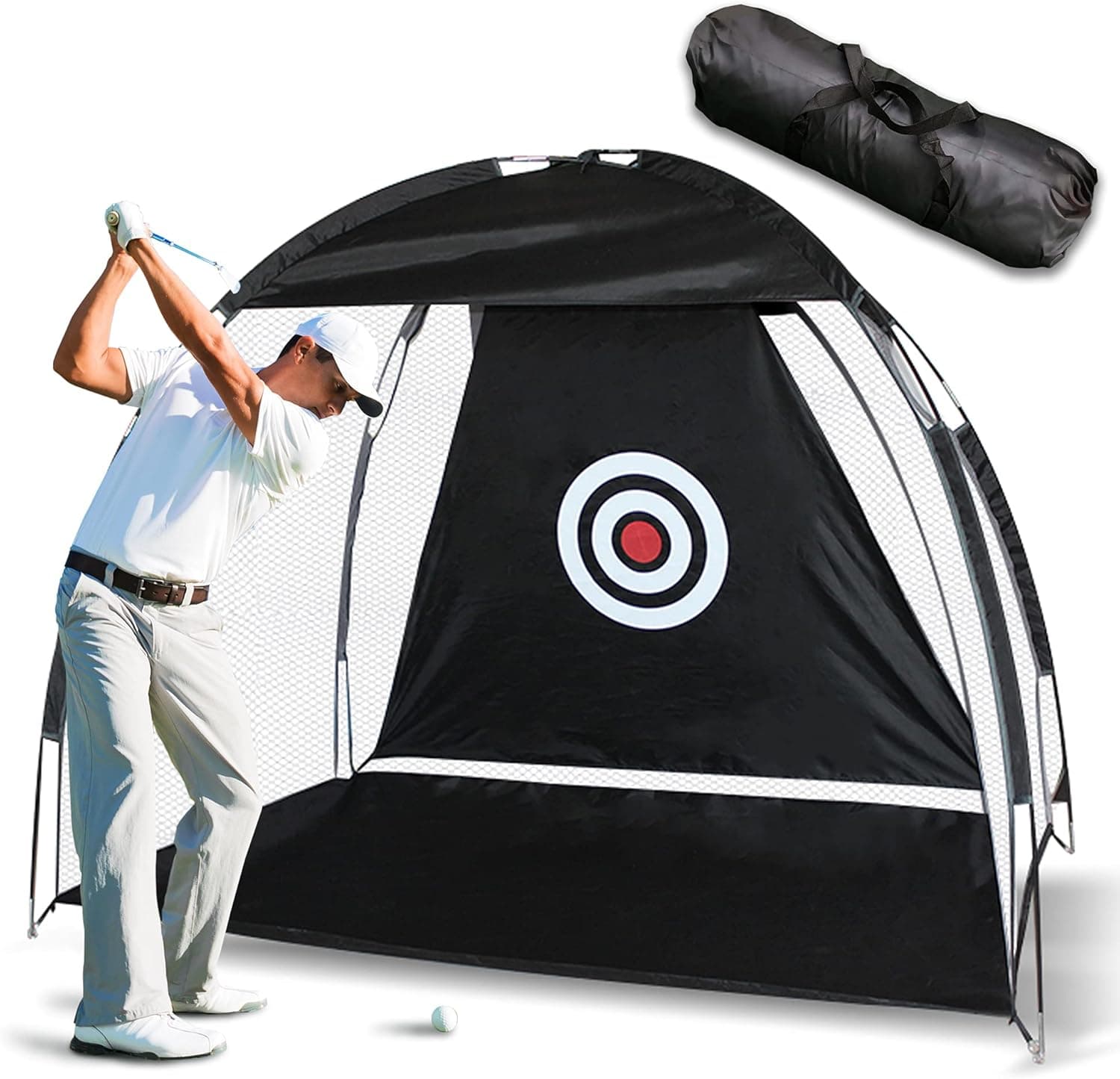 TRINEVERSE [10'x7'] Portable Golf Net - Golf Nets for Backyard Driving - Golf Practice Net - Golf Net - Golf Hitting Net - Golf Driving nets for Backyard - Indoor Golf Net -Improve Your Game!