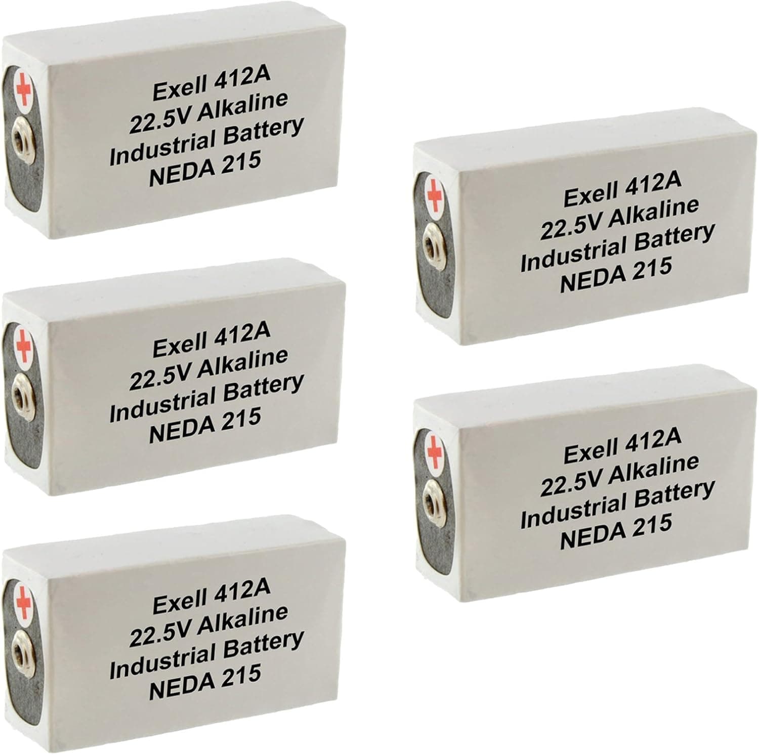 5pc Exell 412A Alkaline 22.5V Battery NEDA 215, 15F20, BLR122