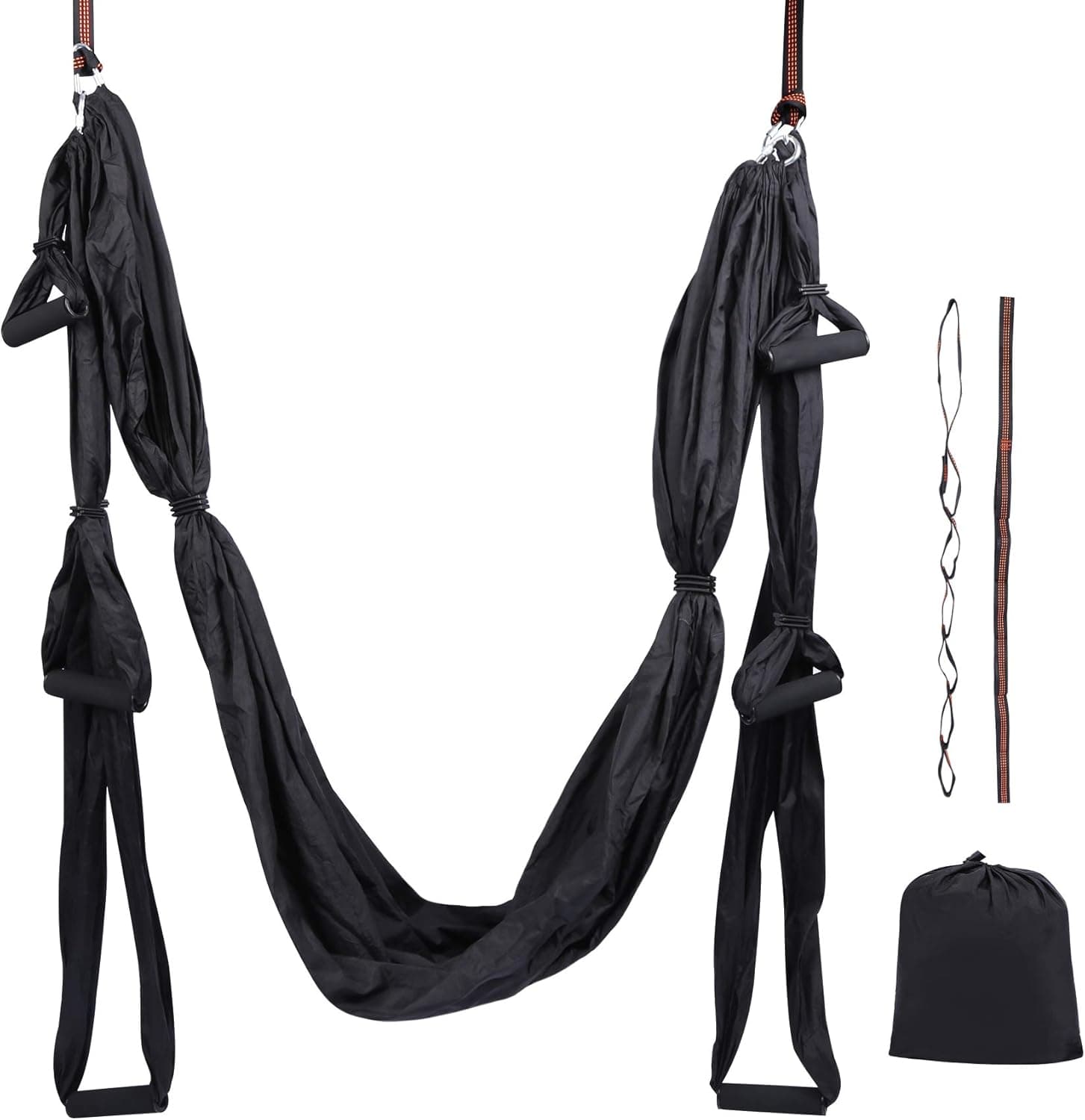 Domaker Aerial Yoga Swing Set,Yoga Hammock Kit,Antigravity Ceiling Hanging Yoga Sling,Flying Yoga Inversion Tool for Gym Home Fitness with Extension Straps and Sling Kit