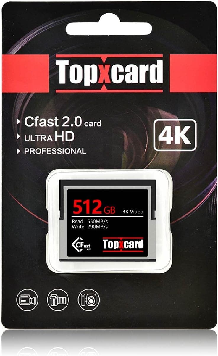 Topxcard 3700X CFast 2.0 Card 512GB - (URSA Mini 4.6K • 1DX Mark II • C200•XC10•XC15)