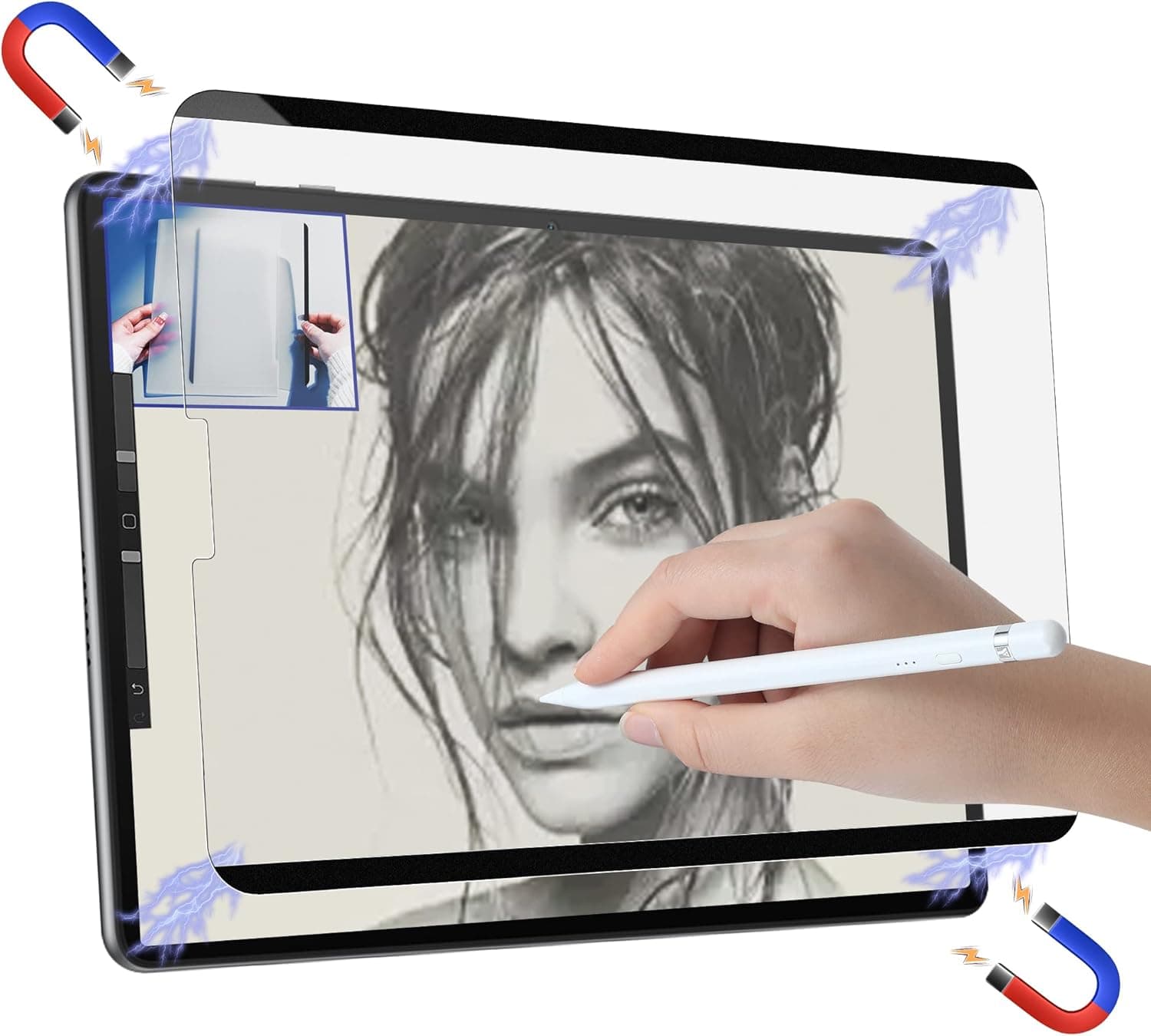 JOLOJO Magnetic Like Paper Screen Protector Compatible for iPad 10.9 "(Air 5/4th 2022,2020) /iPad Pro 11"(2021-2018) Removable Anti-Glare,Paperfeel Matte for Drawing,Writing,Case Friendly