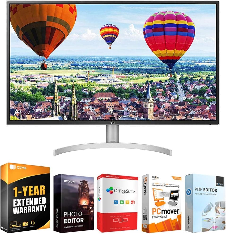 LG 32QK500-C 32-inch Class QHD LED IPS Monitor with Radeon FreeSync Bundle with Elite Suite 18 Standard Editing Software Bundle and 1 YR CPS Enhanced Protection Pack