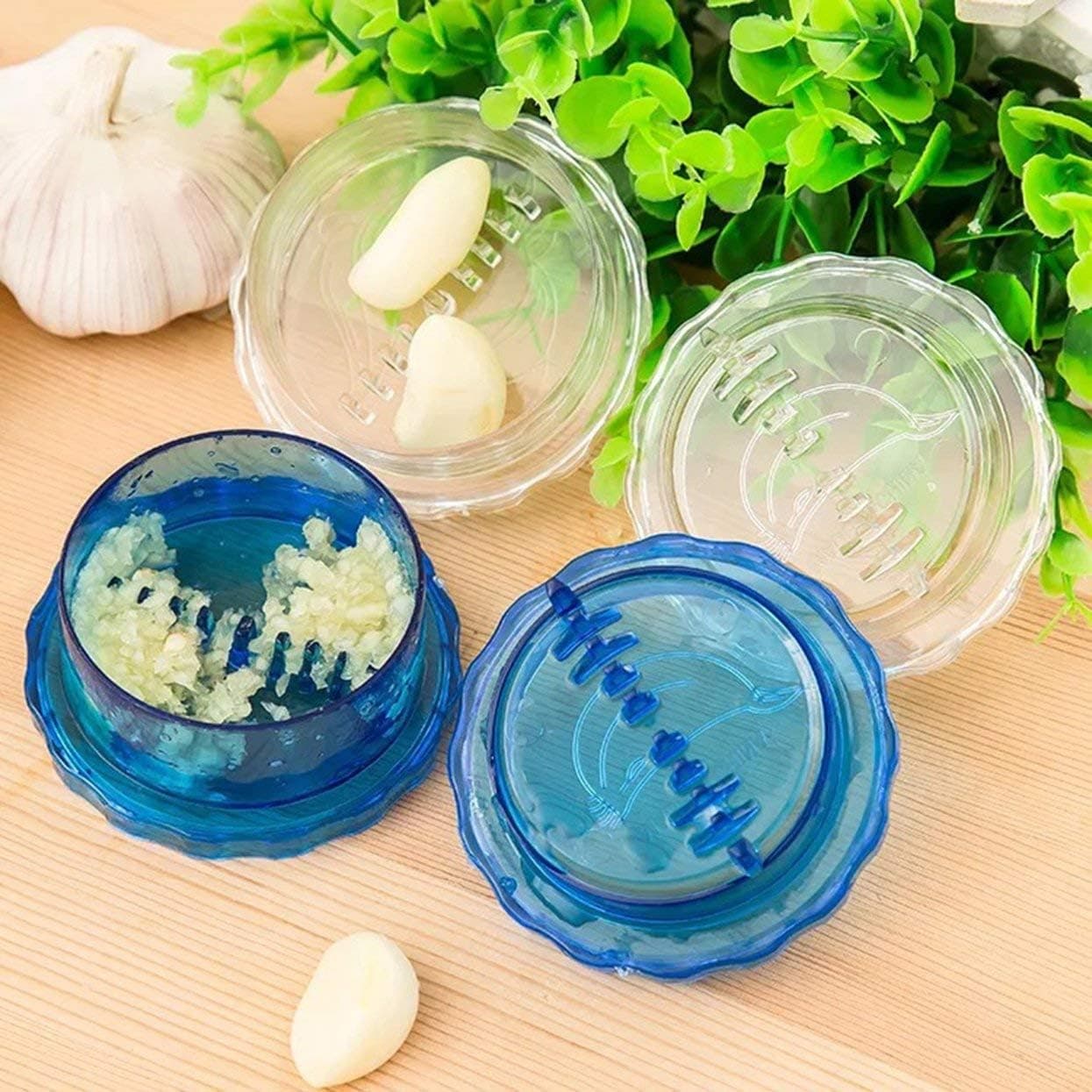 Detectorcatty Creative Multifunctional Garlic Ginger Crusher Grinder Press Rotate Kitchen Gadget Tools