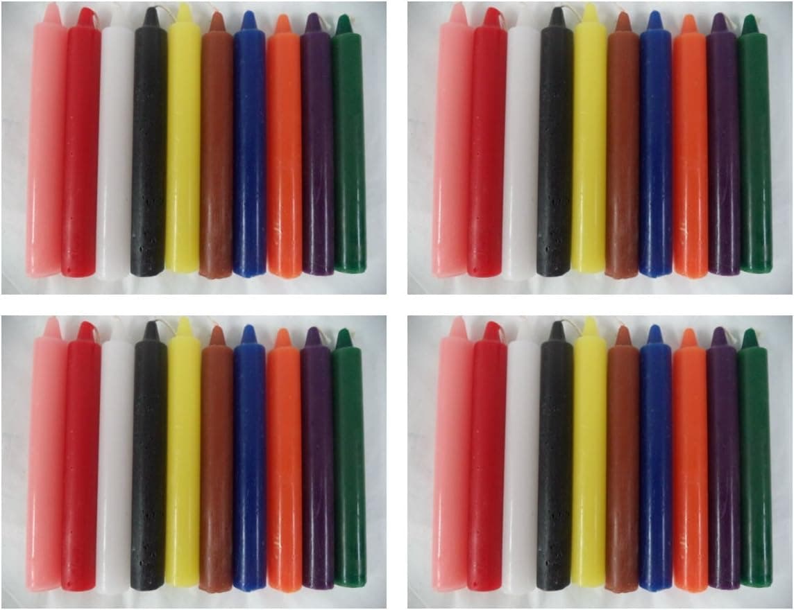 4 Sets of 10 X 6" Taper Spell Candles (40): Assorted Colors!