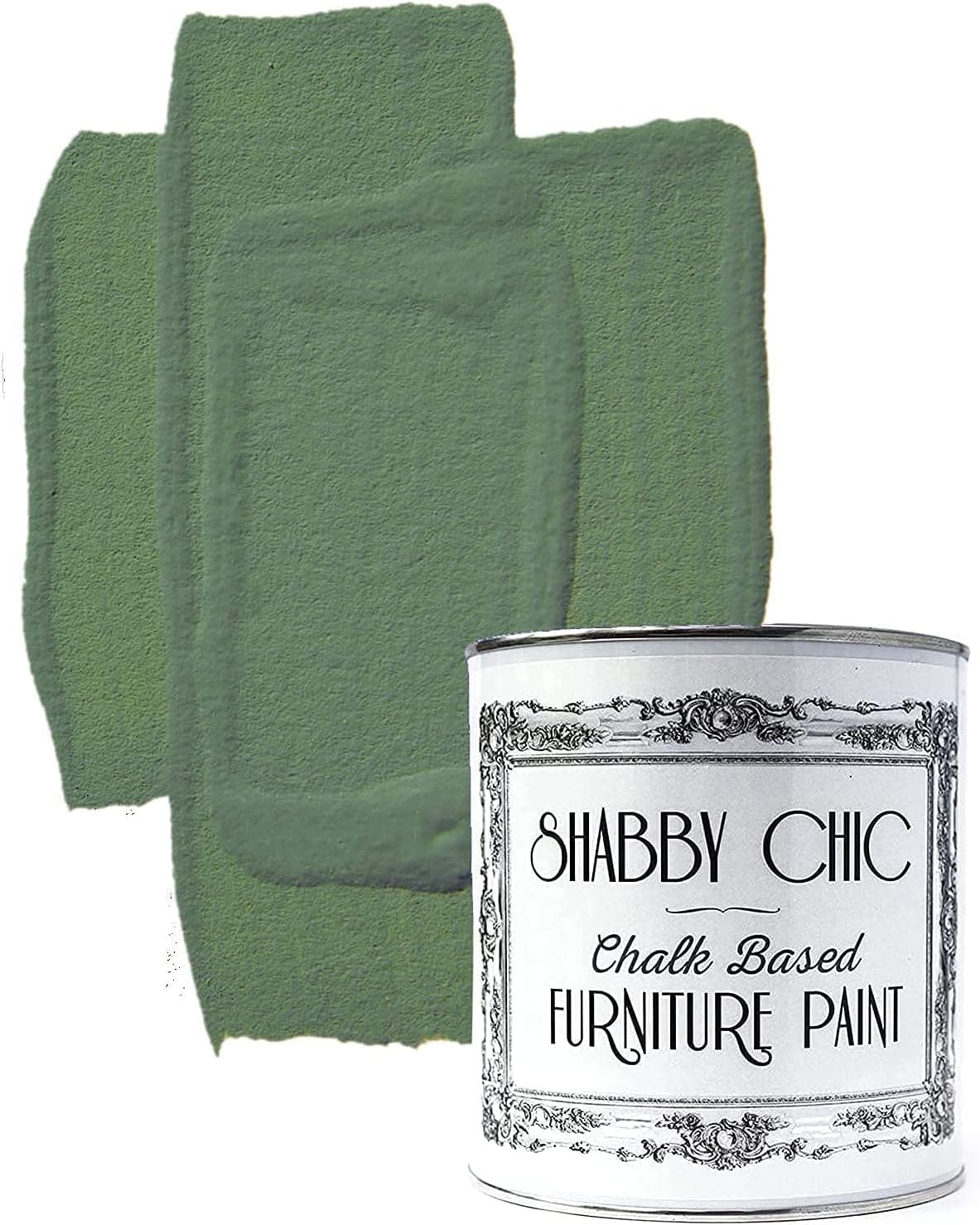 Shabby Chic Chalk Based Furniture Paint - Olivaceous 250ml - Chalked, Use on Wood, Stone, Brick, Metal, Plaster or Plastic, No Primer Needed, Made in The UK
