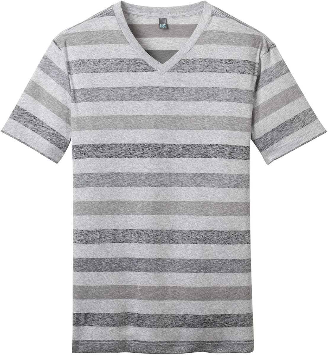 District - Young Mens Reverse Striped V-Neck Tee. DT129