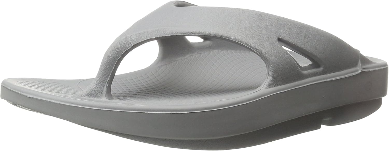 OOFOS Unisex Original Thong flip flop, Steel, 9 M US Women / 7 M US Men