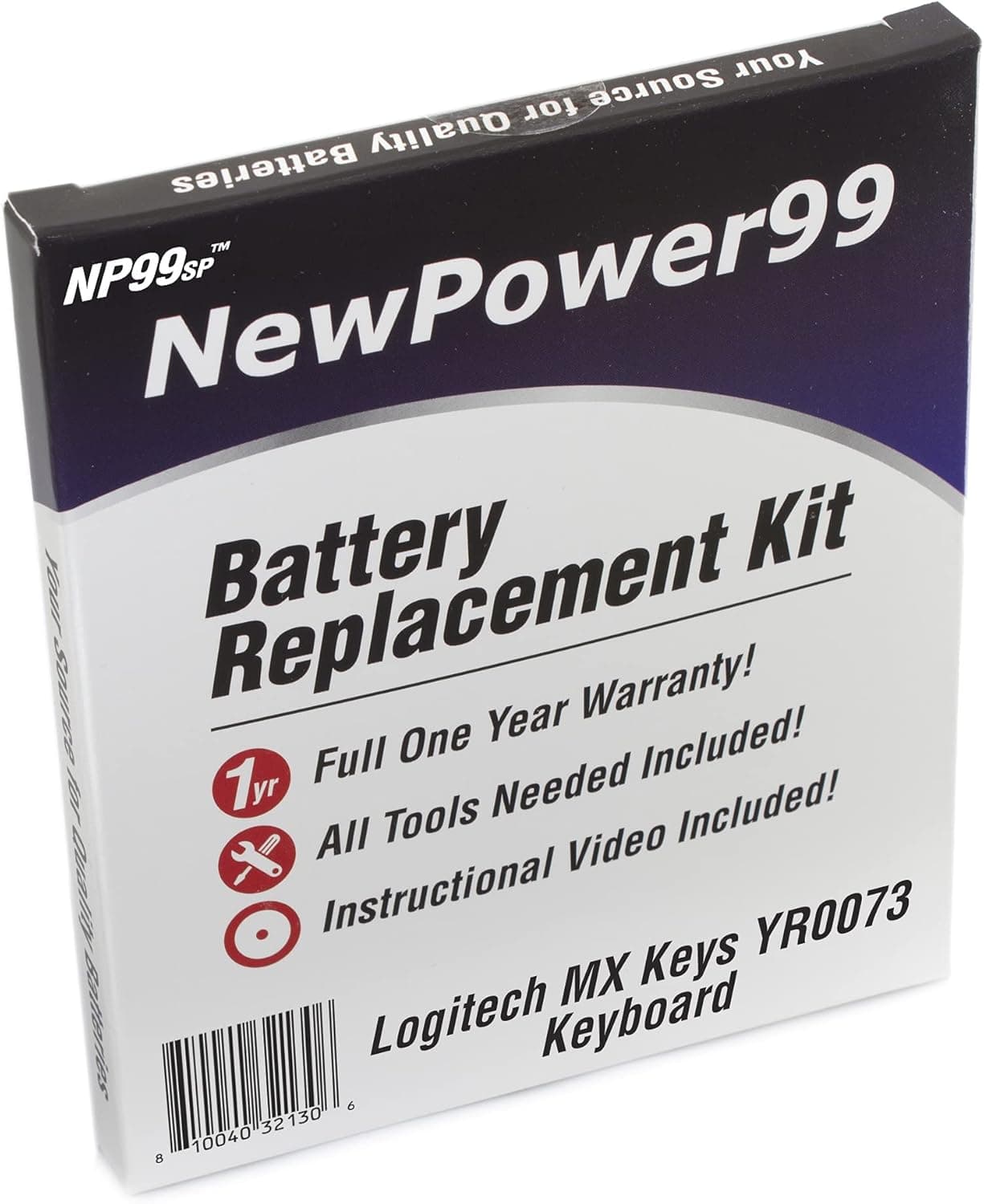 NP99sp NewPower99 Battery Kit for Logitech MX Keys YR0073 Keyboard with Tools, Video Instructions, Long Life Battery