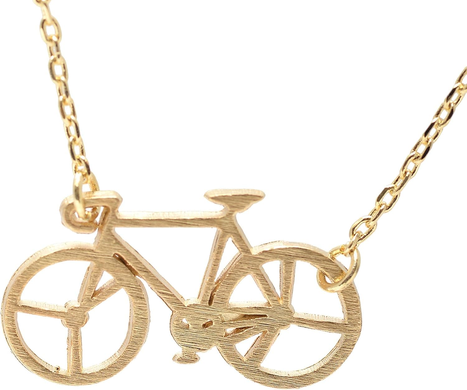 Spinningdaisy Handcrafted Brushed Metal Old Bicycle Necklace