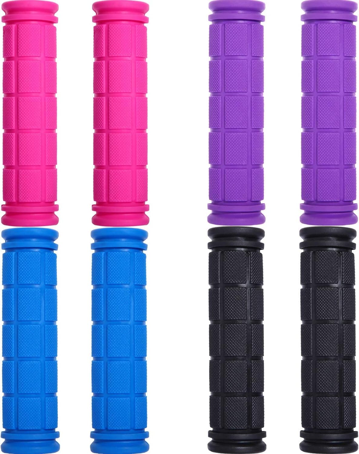 4 Pairs Bicycle Handlebar Grips Bike Grips Non-Slip Rubber Mushroom Grips for Kids Boys Girls
