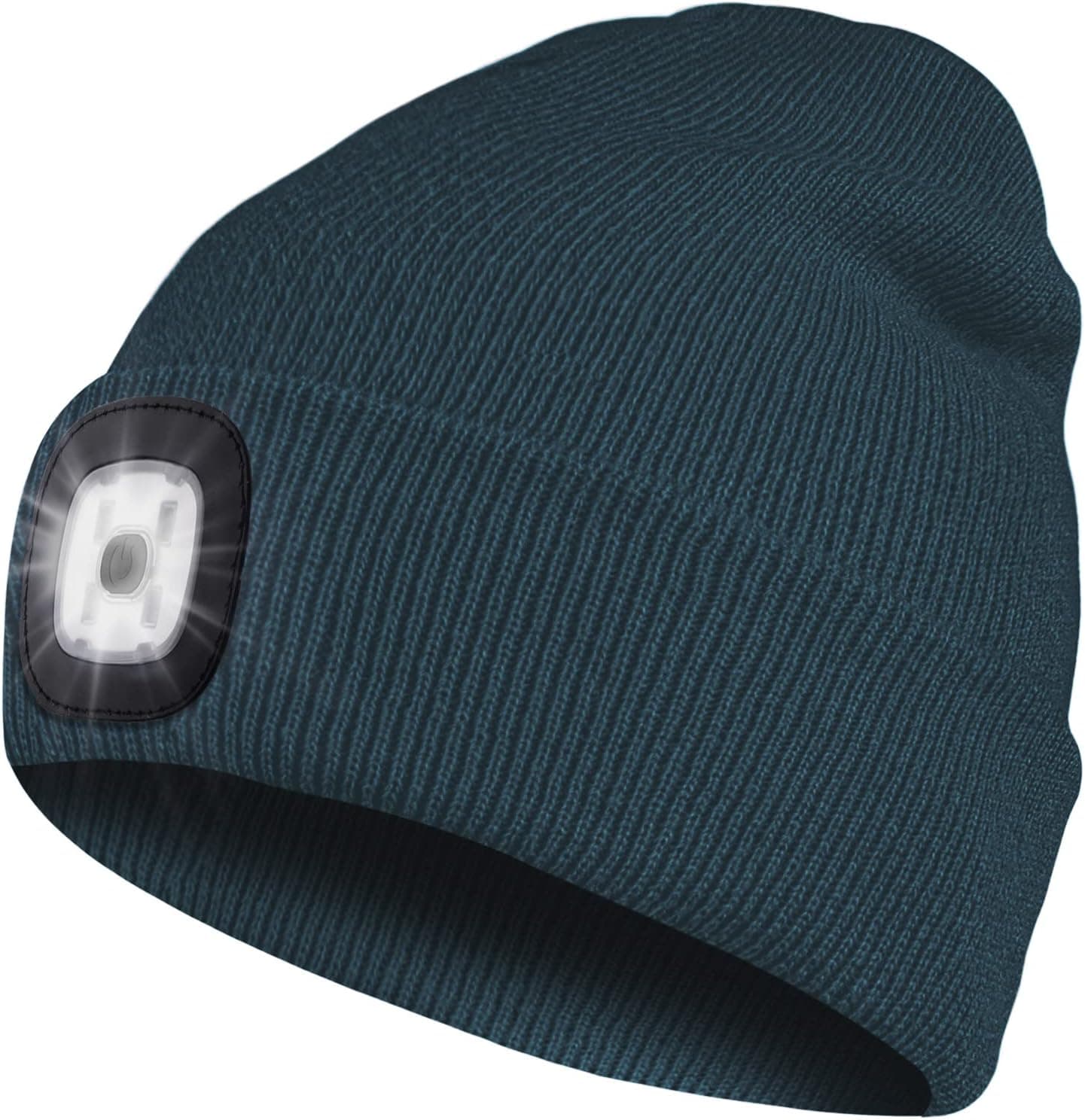 Bosttor LED Hat Beanie with Light, Rechargeable Headlamp Cap, Unisex Warm Winter Hat with Flashlight for Running Hiking Camping,Tech Gifts for Men Women Teens Boys Stocking Stuff Dark Teal
