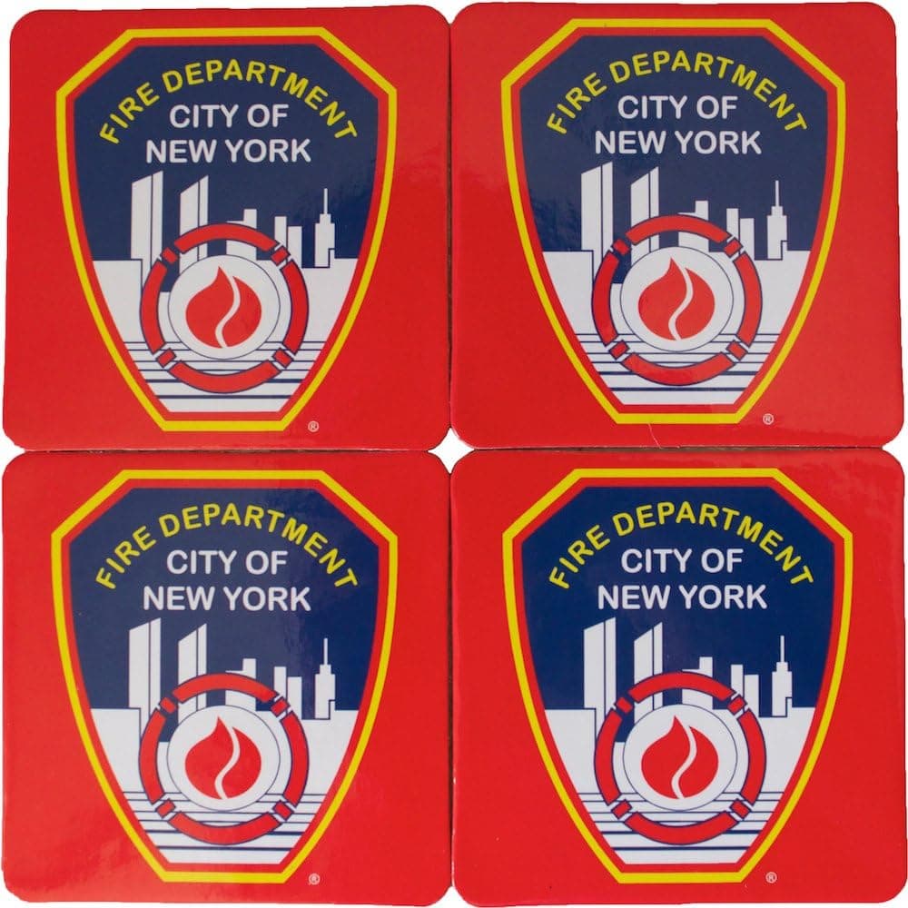FDNY Coaster Set Fire Department City of New York Souvenir Set of 4 Coasters