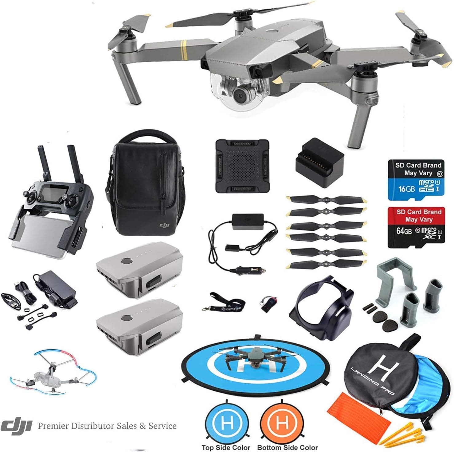 DJI Mavic PRO Platinum Drone Quadcopter Fly More Combo with 3 Batteries, 4K Professional Camera Gimbal Bundle Kit with Must Have Accessories