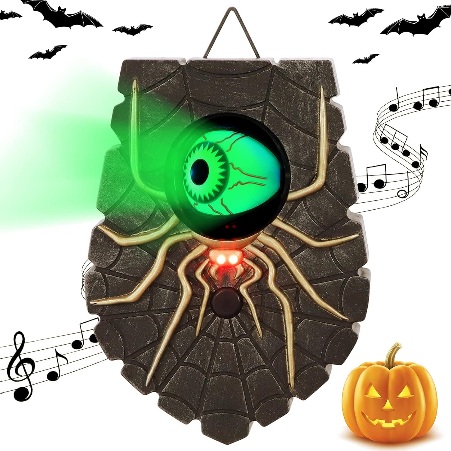 Halloween Decorations, Halloween Doorbell Decorations, Doorbell Animated Eyeball Halloween Decor with 4 Spooky Sounds, Trick or Treat Event for Kids, Haunted House Halloween Party Prop Decorations