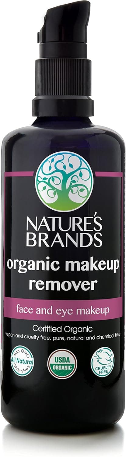 Organic Makeup Remover by Herbal Choice Mari (3.4 Fl Oz Glass Bottle) - No Toxic Chemicals - TSA-Approved Travel Size