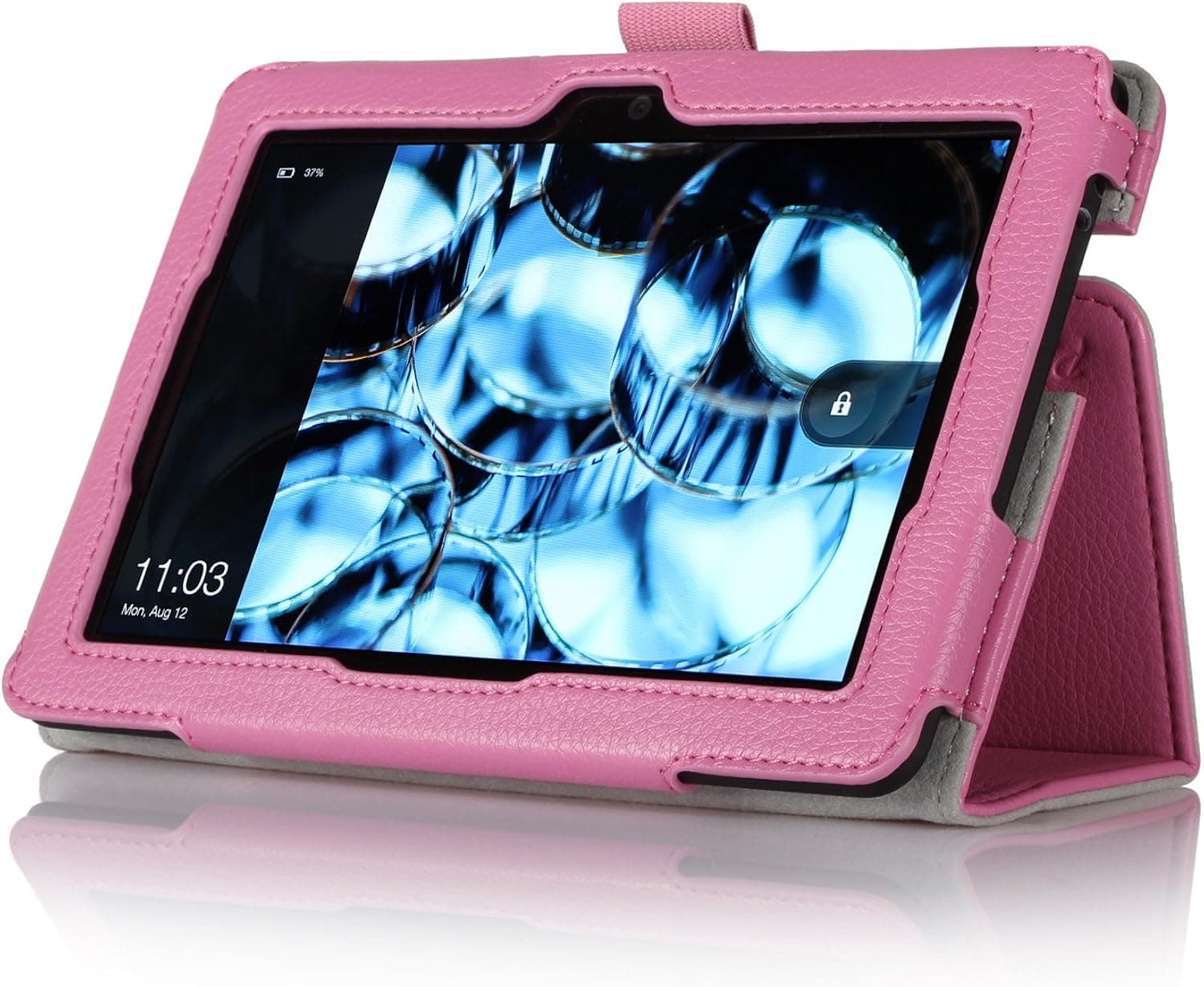 ProCase Kindle Fire HDX 7 Case with Bonus Stylus Pen - Flip Stand Leather Folio Cover for Kindle Fire HDX 7 inch Tablet (Will only fit New Kindle Fire HDX 7 2013 Released) (Pink)