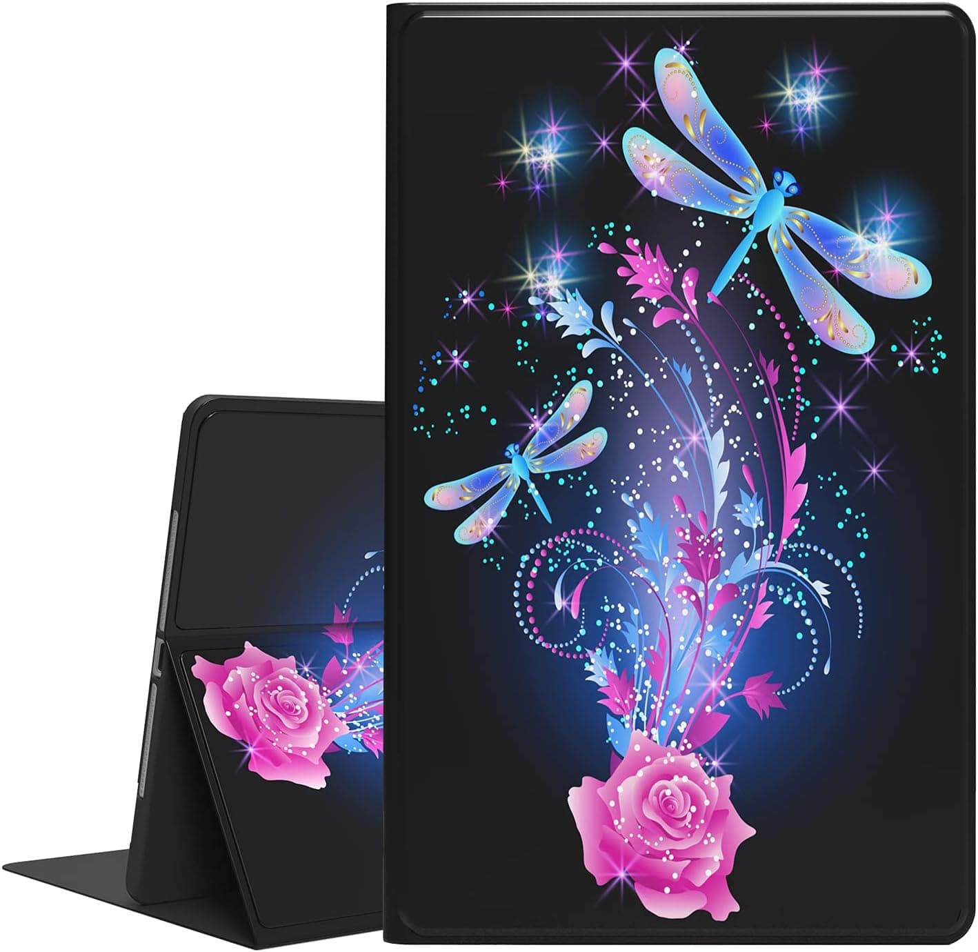 USTY Samsung Galaxy Tab A 10.1 Case 2019 SM-T510 - Slim Premium PU Leather Multi-Angle Viewing Folio Stand Case Protective Cover for Samsung Galaxy Tab A 10.1 Inch Tablet, Dragonfly