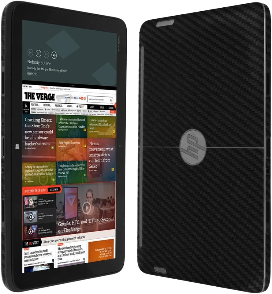 Skinomi Black Carbon Fiber Full Body Skin Compatible with HP Split 13 x2 (13t-m100)(Full Coverage) TechSkin with Anti-Bubble Clear Film Screen Protector