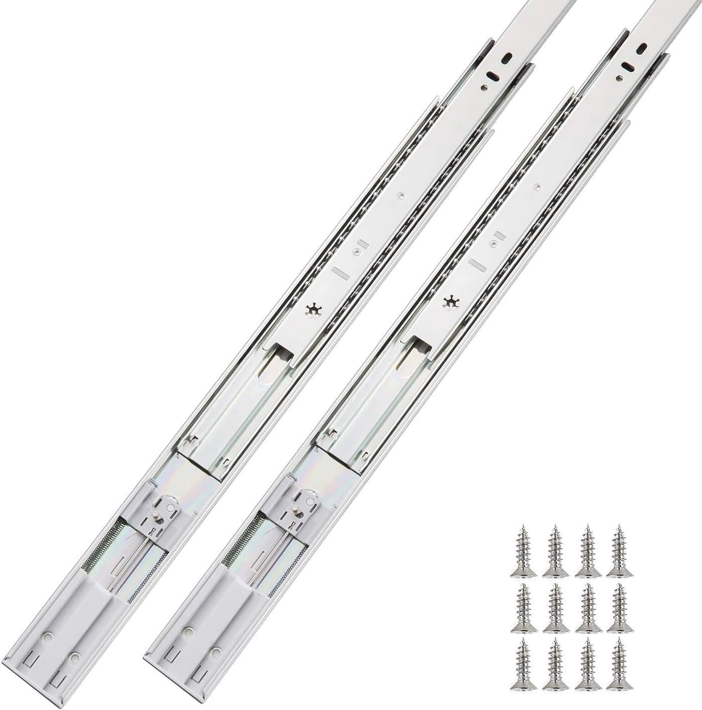 2 Pair of 22 Inch Hardware Soft Close Full Extension Side Mount Ball Bearing Sliding Drawer Slides
