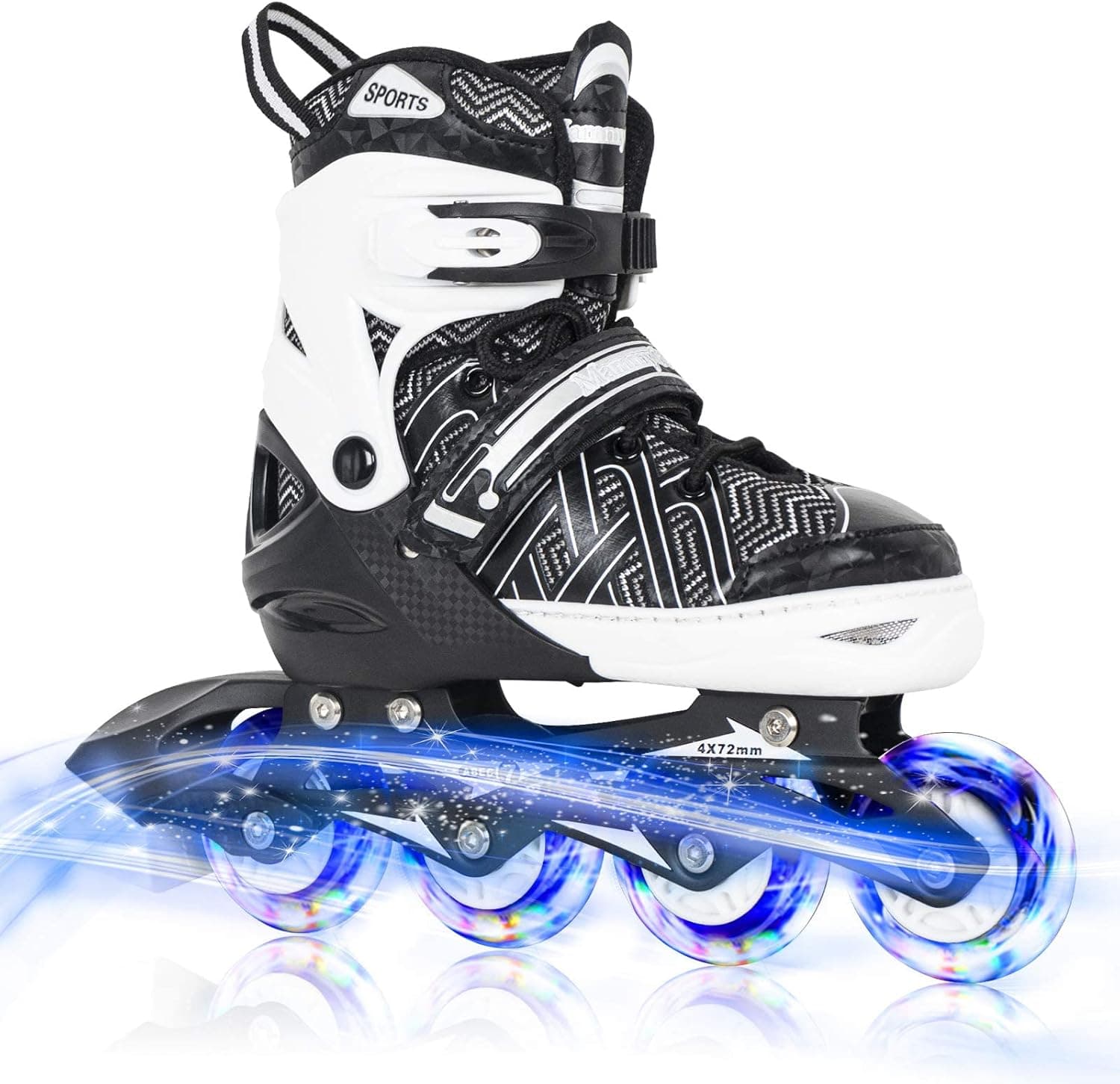 Nattork Adjustable Inline Skates for Kids Boys & Girls, Blue Black Red with Light up Wheels, Youth Blade Roller Skating for Beginners Ages 3-15