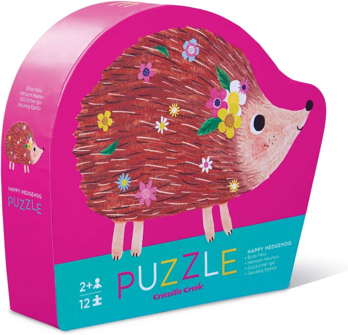 Crocodile Creek - Happy Hedgehog - Mini Jigsaw Puzzle, 12Piece, for Kids Ages 2 Years & Up