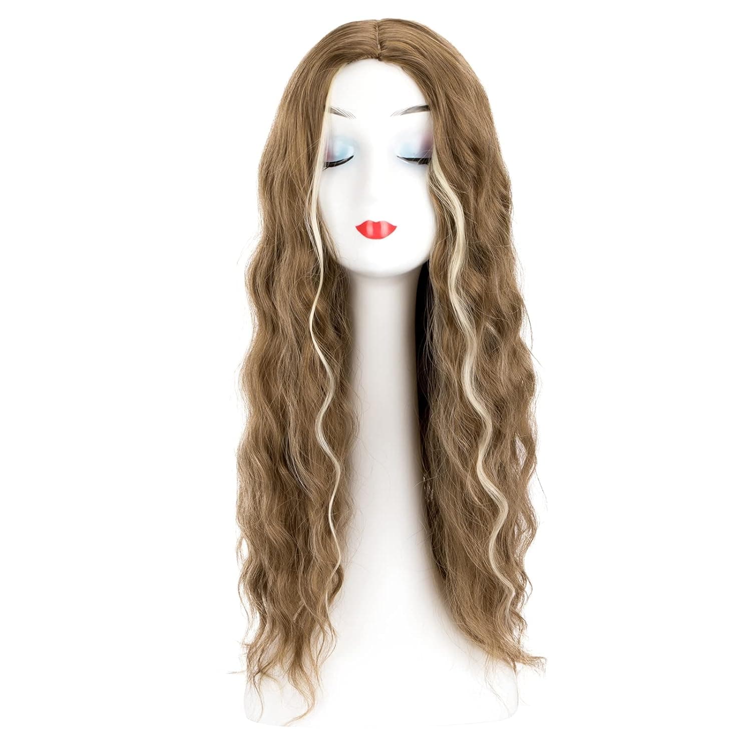 Nuomanvia Brown Wig with Highlight 26 inch Long Synthetic Wigs for Women