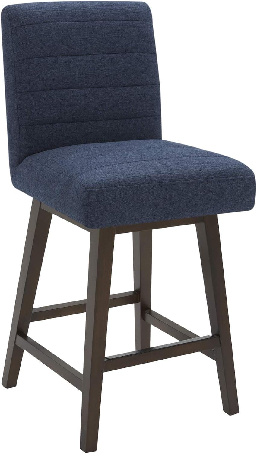 CHITA Performance Fabric Counter Height Swivel Barstool, 26" H Seat Height, Midnight Blue