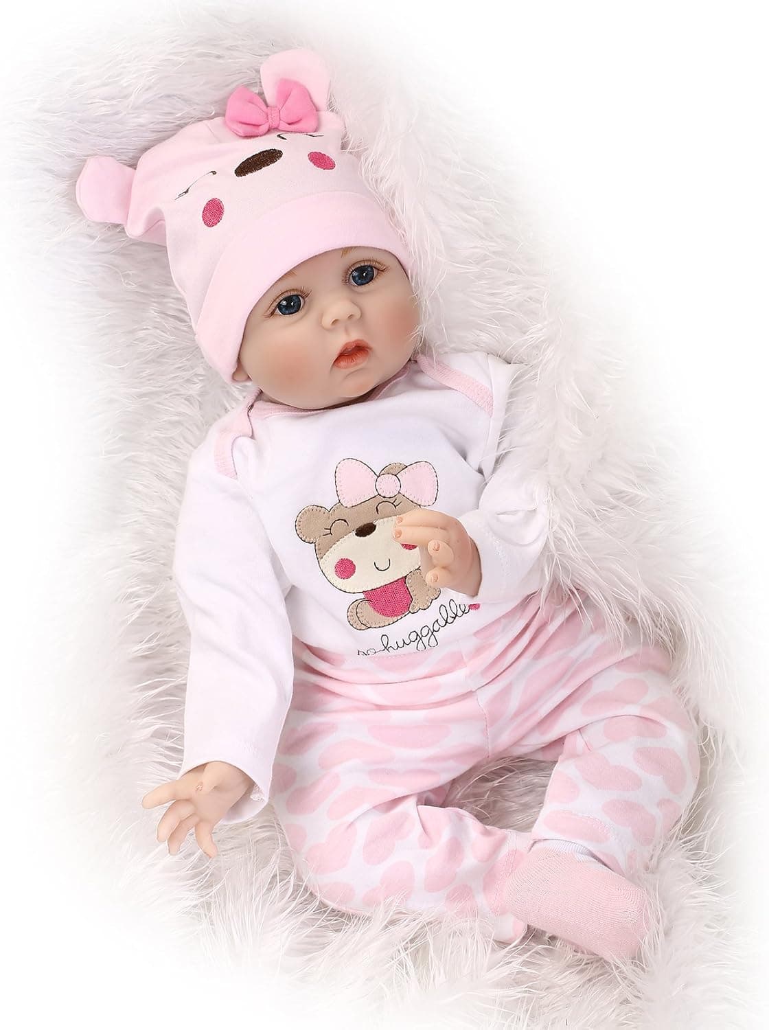 22Inch Reborn Baby Doll Realistic Silicone Vinyl Baby Doll Girl Real Life Weighted Newborn Babies Dolls for Age3+