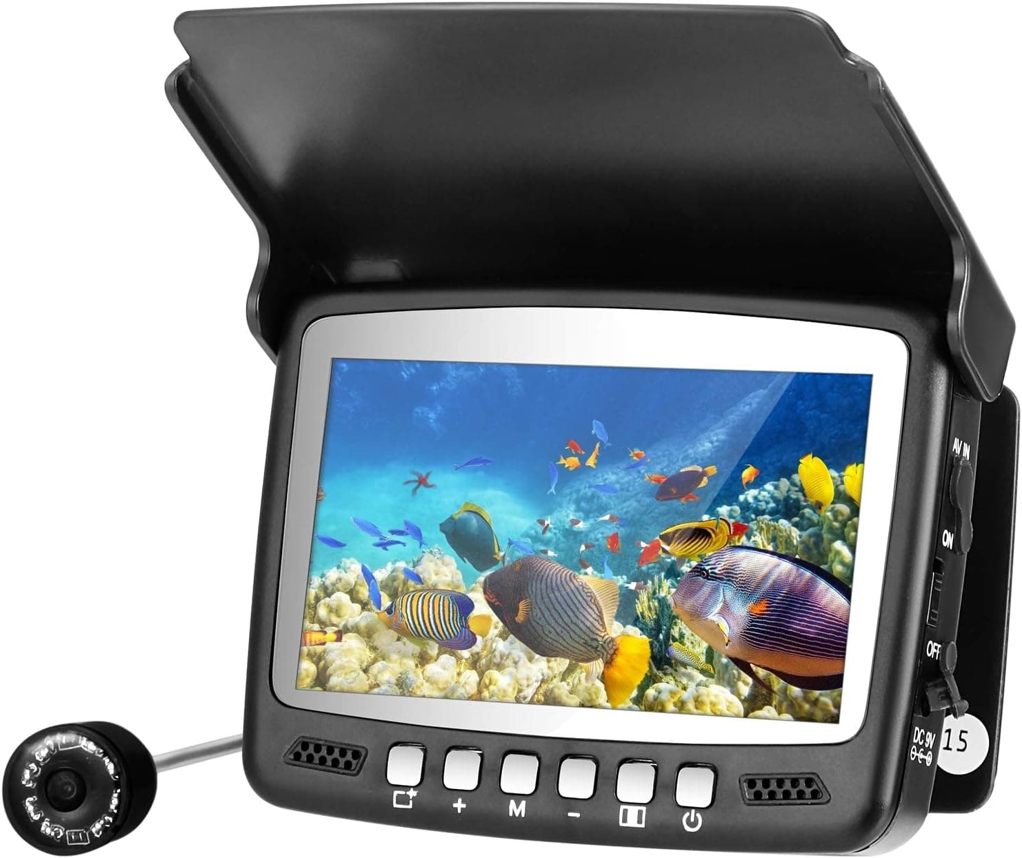 4.3 in LCD Monitor Portable Fish Finder Camera with LED Infrared Waterproof Camera , Underwater Visual Fishing Camera with 15m Cable & HD 1000 TVL, for Ice Lake Sea Boat Kayak Fishing