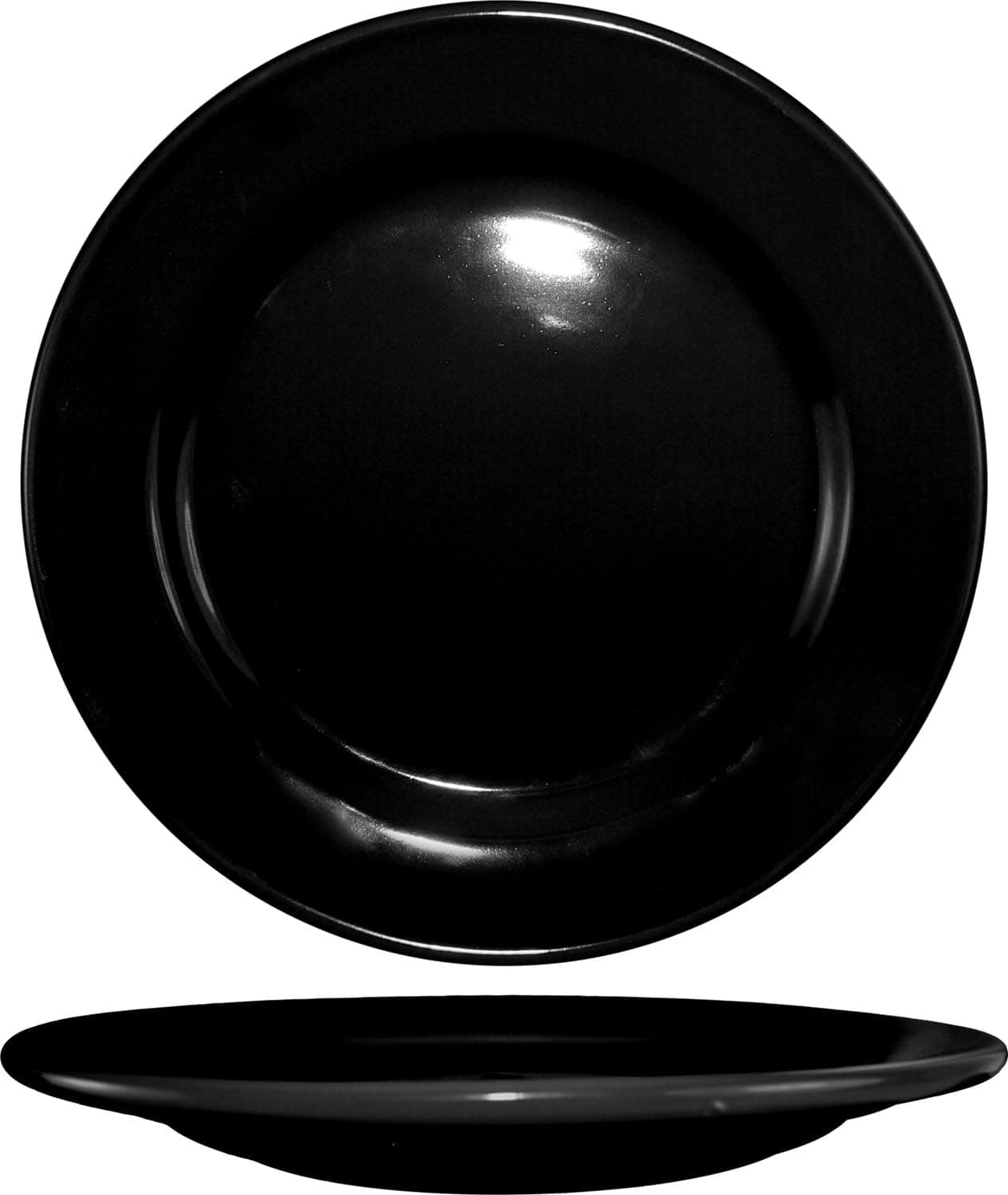 ITI CA-16-B Cancun 10-1/4-Inch Dinner Plate, 12-Piece, Black