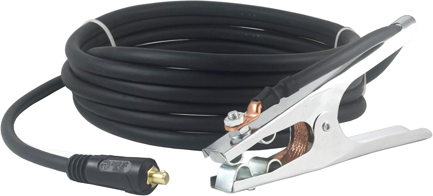 200 Amp Welding Ground Clamp Lead Assembly - Dinse 10-25 Connector - #2 AWG Cable (15 FEET)