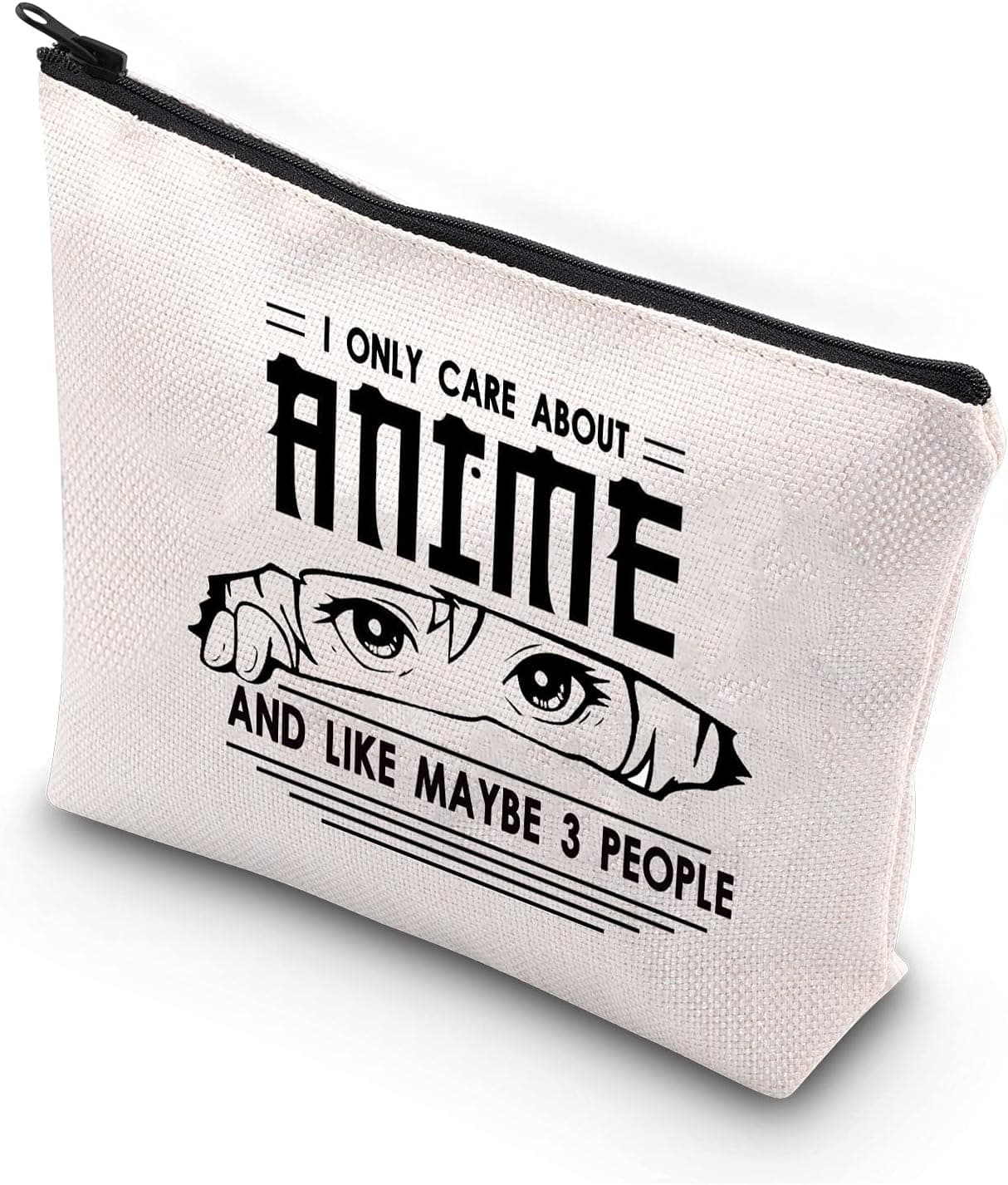 BDPWSS Anime Lover Gifts For Girls Anime Makeup Bag Anime Lover Gift Japan Anime Fans Gift i Only Care About Anime And Like Maybe 3 People Anime Makeup Pouch (Care about anime)