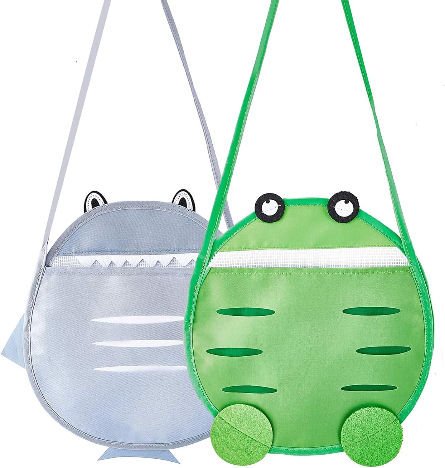 Durable and Foldable Mesh Seashell Bags for Kids,2 Pack Cute Shell Collecting Beach Bag for Seashells,Pool Towe,Swimsuit,Keep Sand and Water Away