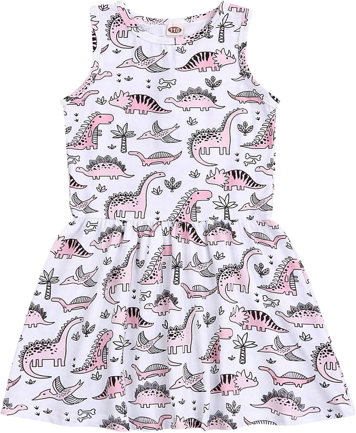 YOUNGER STAR Baby Girls Dinosaur Outfit Toddler Dinosaur Dress Casual Cartoon Dress Cute Baby Summer Dress