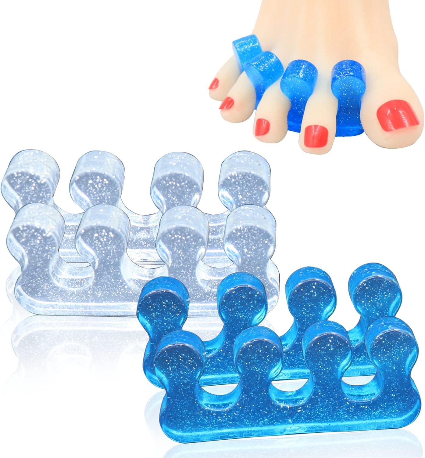 Toe Separators for Nail Polish Pedicure, 4 Pack of Gel Nail Polish Toe Spacers, Easy to Put Between Toes to Polish, Straighteners and Correctors for Overlapping Toes.