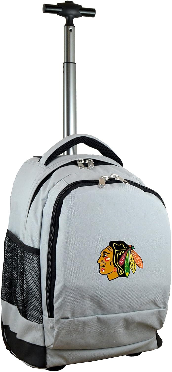 NHL Wheeled Backpack, 19-inches, Grey