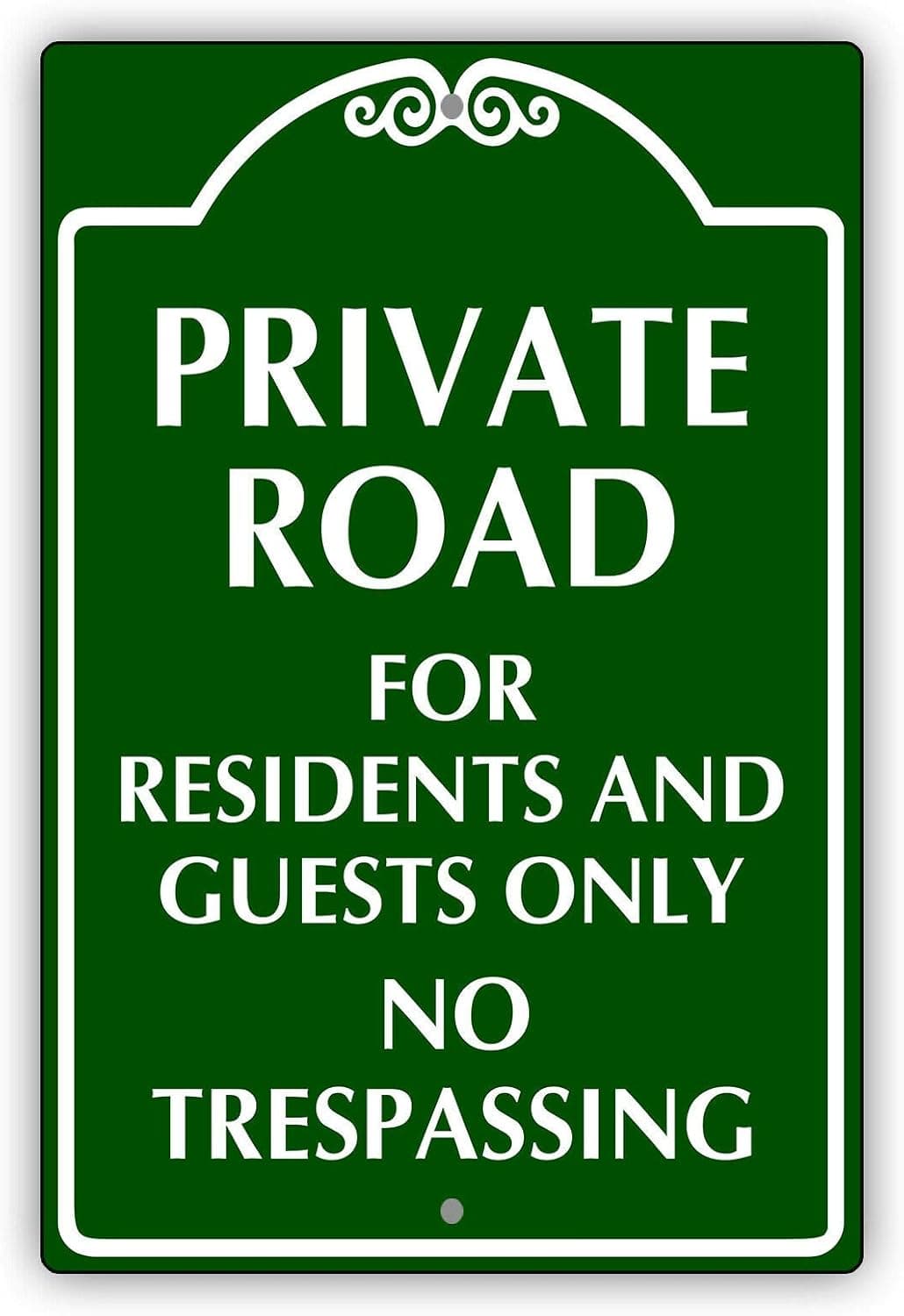 Afterprints Private Road for Residents and Guests Only Notice Novelty Aluminum Metal Sign 12"x18"