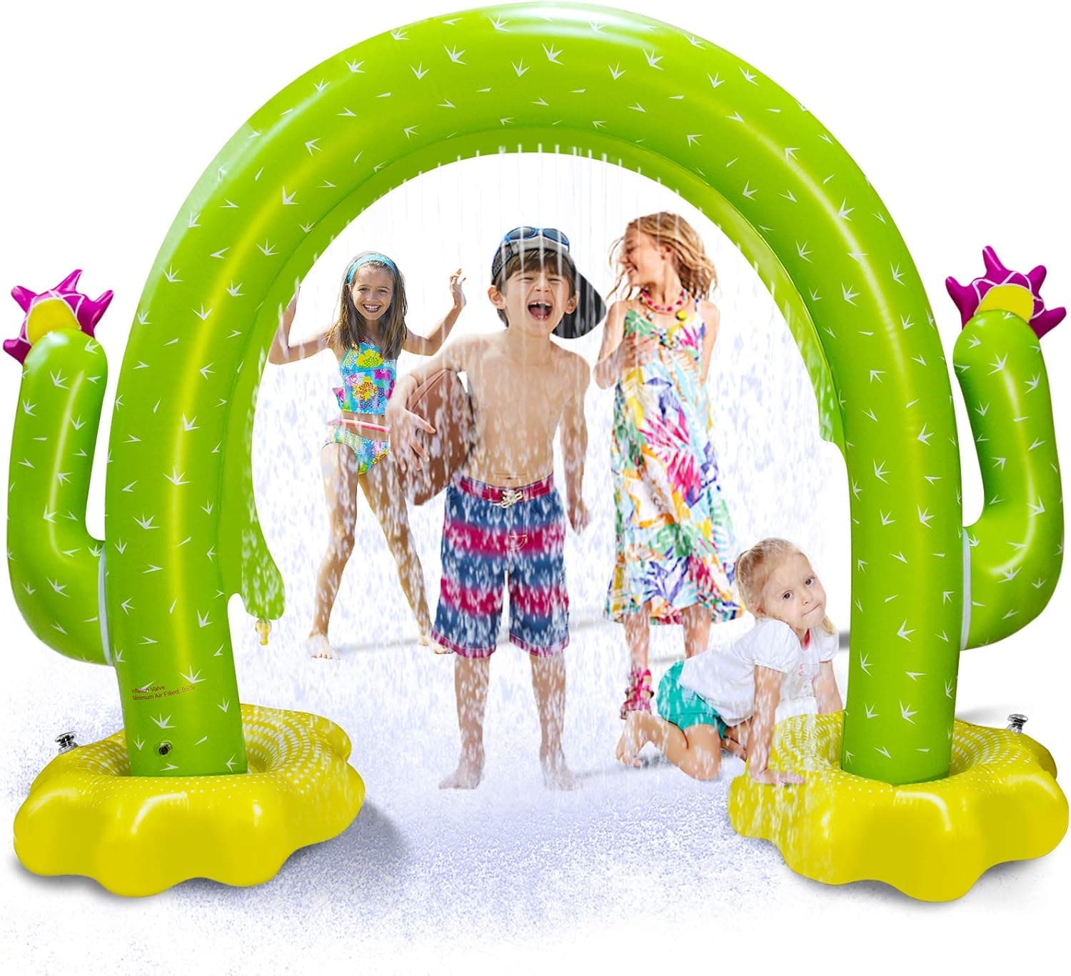 Water Sprinkler for Kids,Vimite Cactus Kids Sprinkler for Yard,100"X 65" Inflatable Sprinkler,Large Arch Toddler Sprinkler with Environmental Friendly PVC Material Outdoor Toys for Toddlers Big Kids