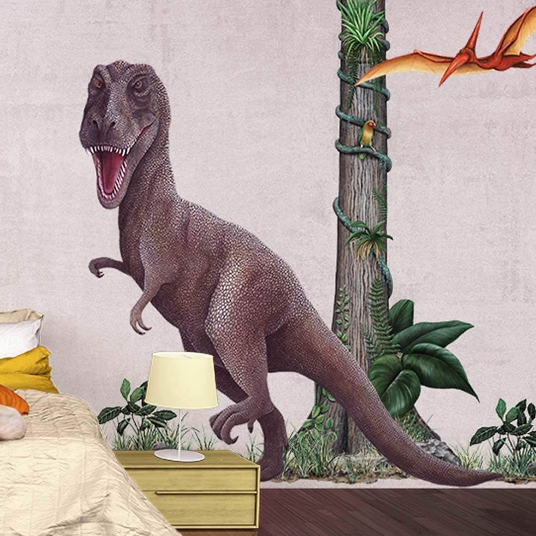 Walls of the Wild Tyrannosaurus Rex Wall Decal Dinosaur Wall Sticker Medium (42 in. x 42 in.)