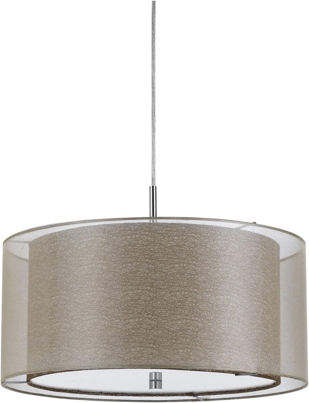 Cal Lighting FX-3527/1P Transitional Two Pendant Lighting Accessories, Clear/Linen
