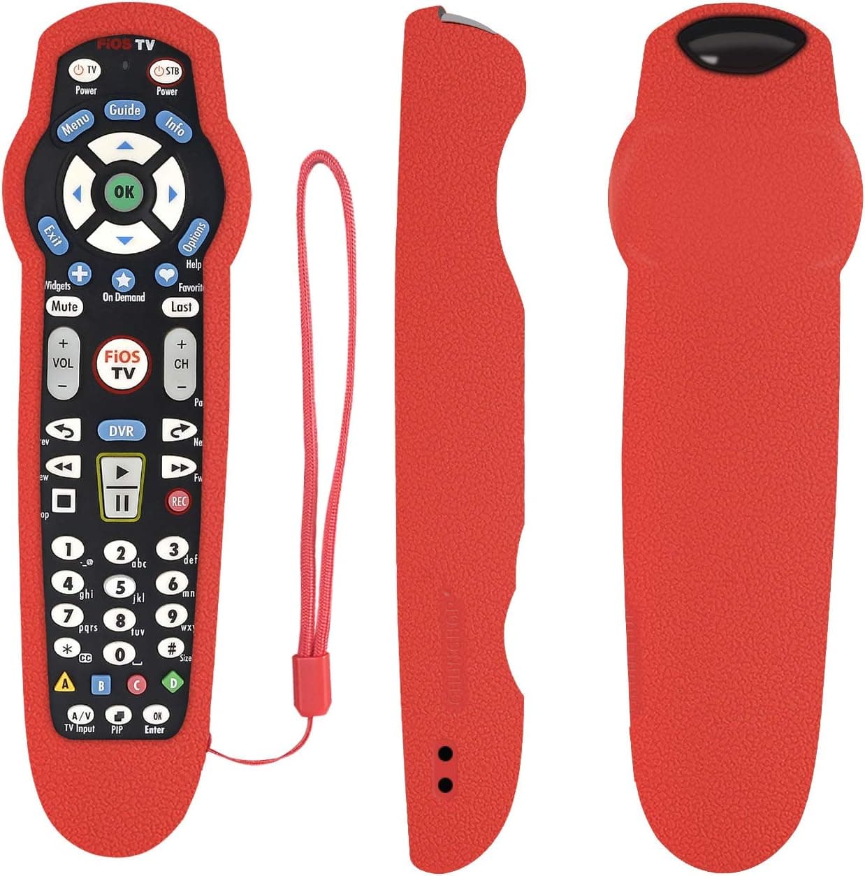 Case for Verizon FiOS Remote Control, Protective Silicone Remote Case for Verizon FiOS 2-Device-in-1 Version Ver 2/3/4/5 RC2655007/01 Remote Shockproof Washable Skin-Friendly(Red)