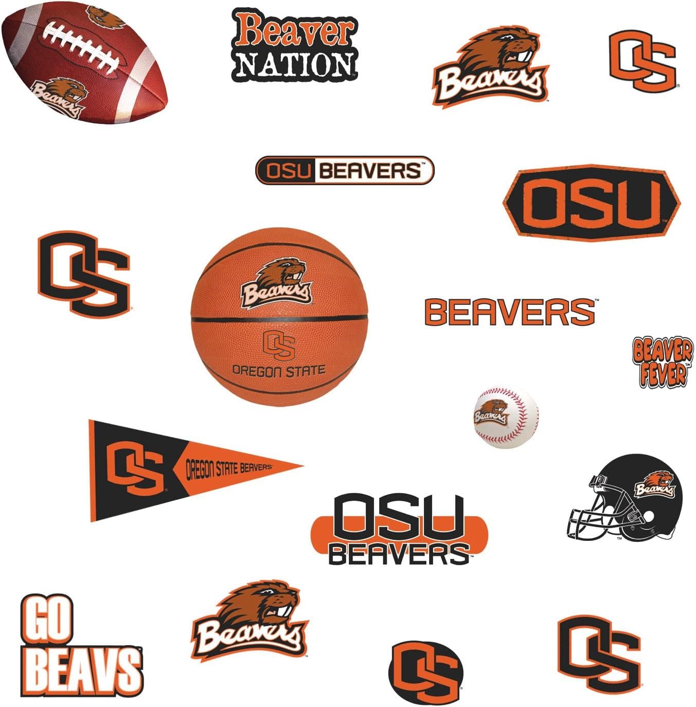 RoomMates RMK1704SCS Oregon State Peel and Stick Wall Decals