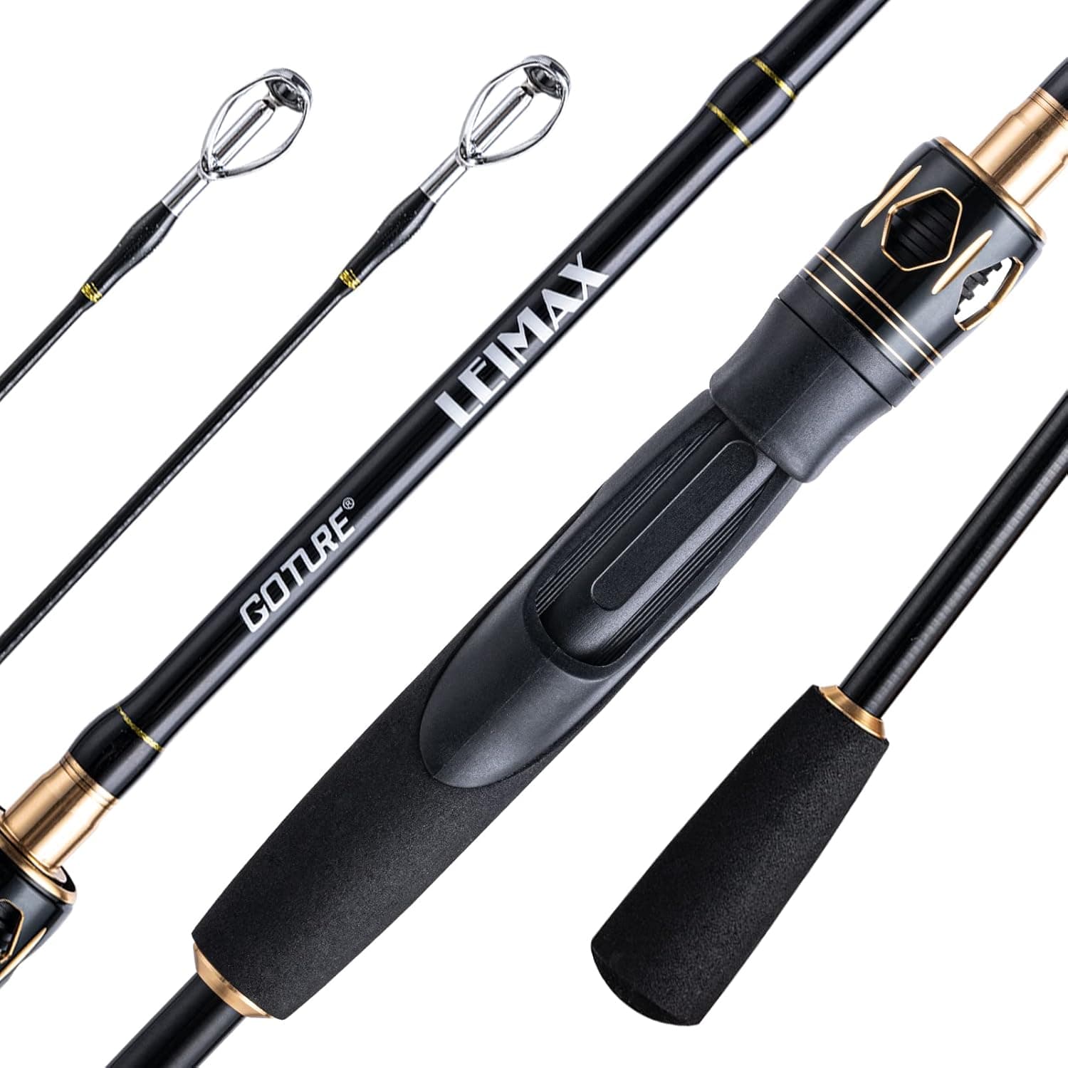 Goture Twin Tip Spinning Rod, 7' Medium & Medium Heavy Power Fishing Rod, Lightweight 24T Carbon Fiber Spinning Fishing Rod, Portable Travel Fishing Rod for Crappie Trout Bass Fishing