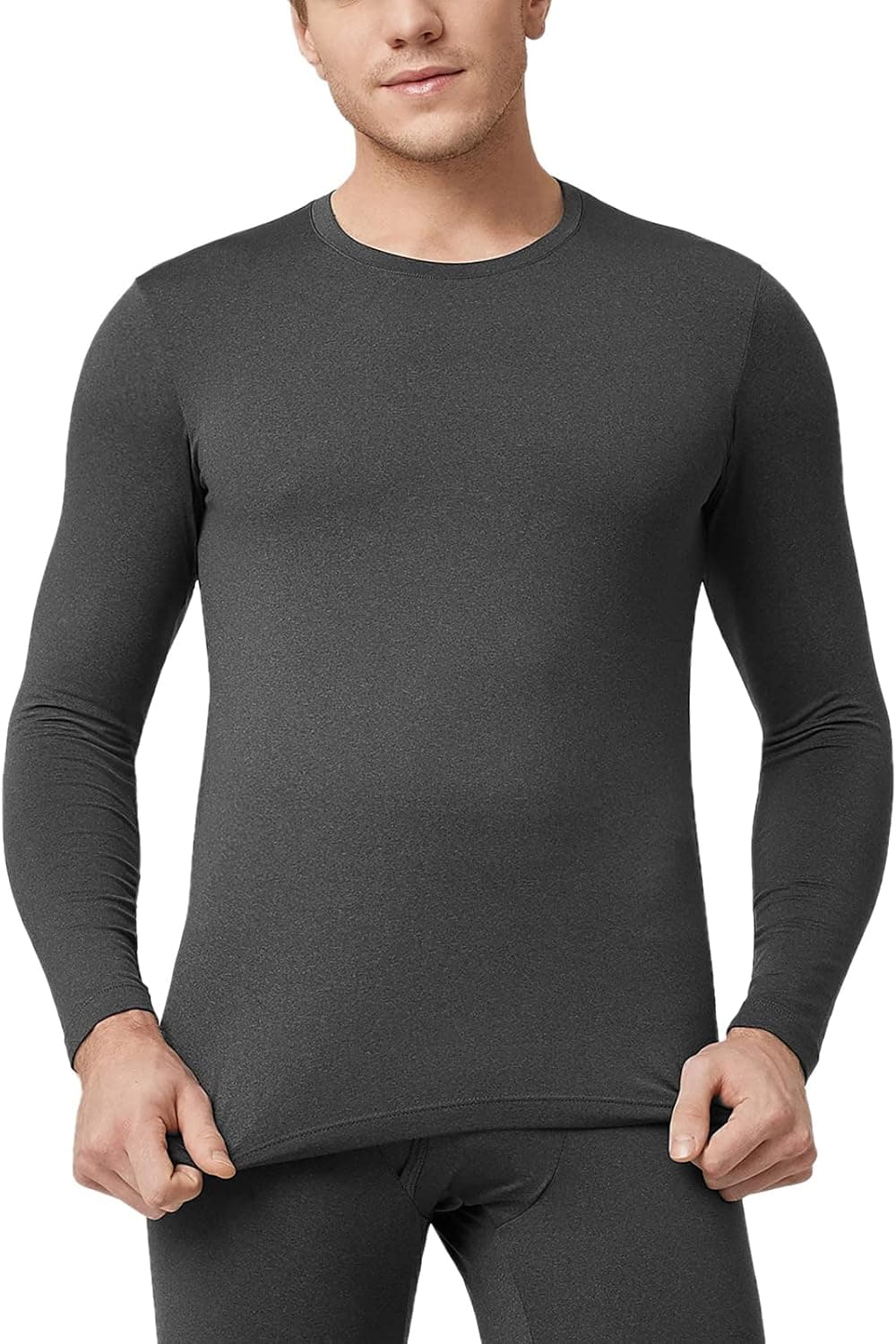 LAPASA Men's Thermal Underwear Top Crewneck Long Sleeve Shirt Base Layer Lightweight Midweight Heavyweight Winter M09/M26/M55
