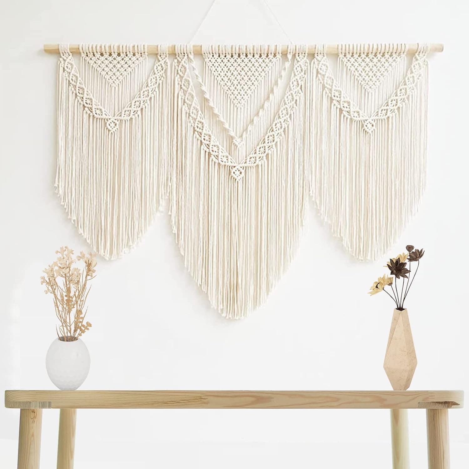 InMalla Large Macrame Wall Hanging 43×32inch Boho Wall Art Decor, Modern Woven Tapestry for Living Room, Wedding and Bedroom