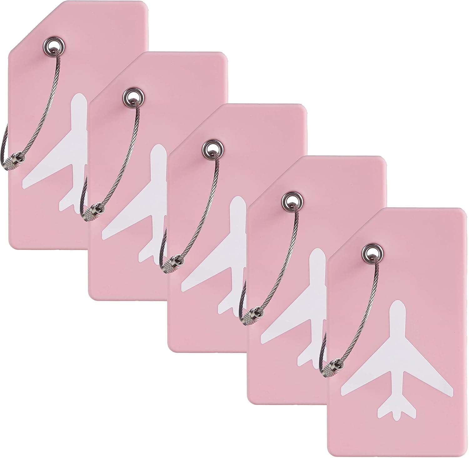 5 Pack Silicone Luggage Tag Baggage Handbag School Bag Suitcase Instrument Tag Label by Gostwo(Pink)