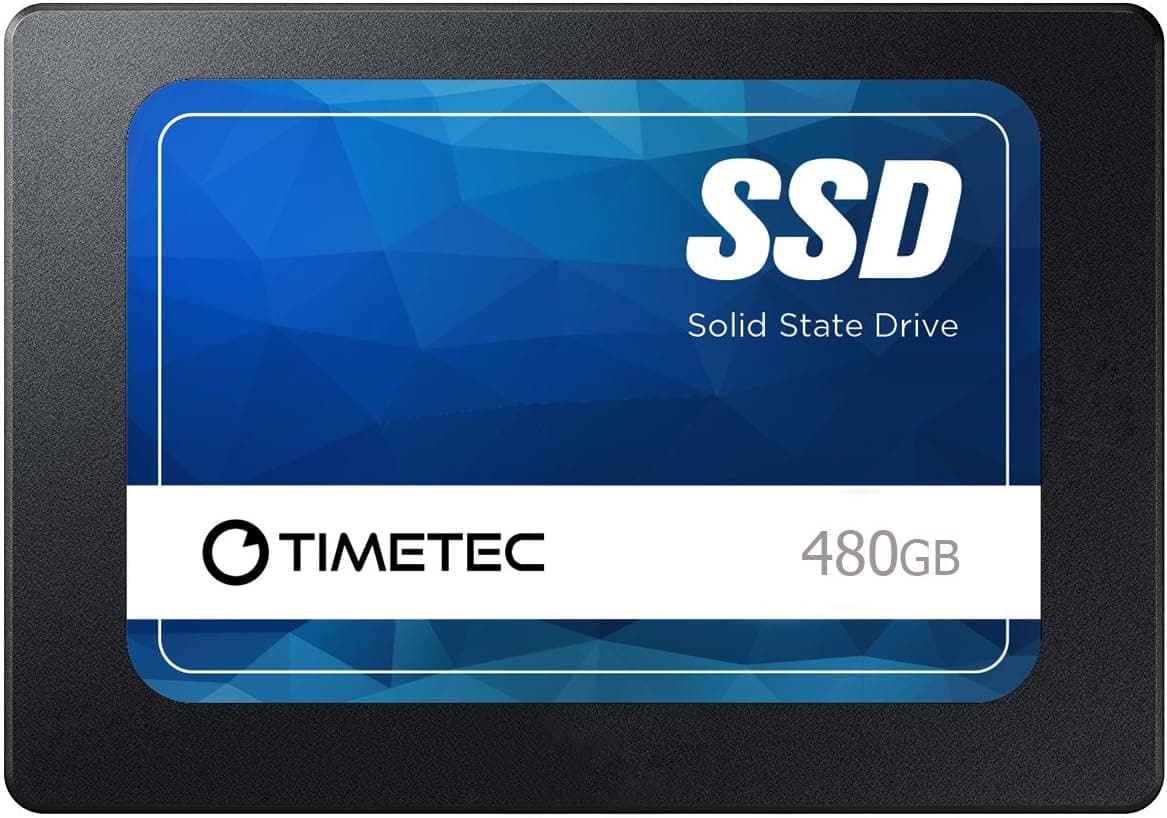 Timetec 480GB SSD 3D NAND TLC SATA III 6Gb/s 2.5 Inch 7mm (0.28") 400TBW Read Speed Up to 560 MB/s SLC Cache Performance Boost Internal Solid State Drive for PC Computer Desktop and Laptop (480GB)