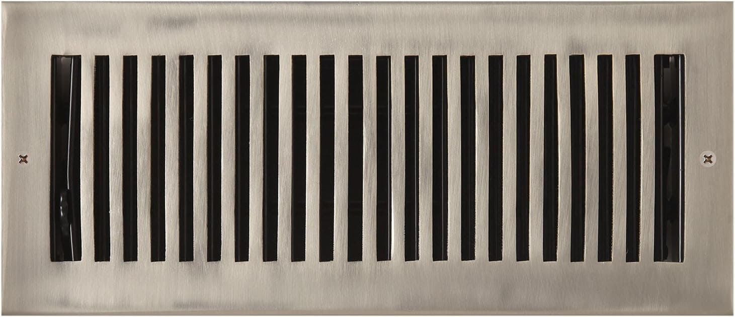 Naiture 6" x 10" Solid Brass Wall Register Modern Style Brushed Nickel Finish